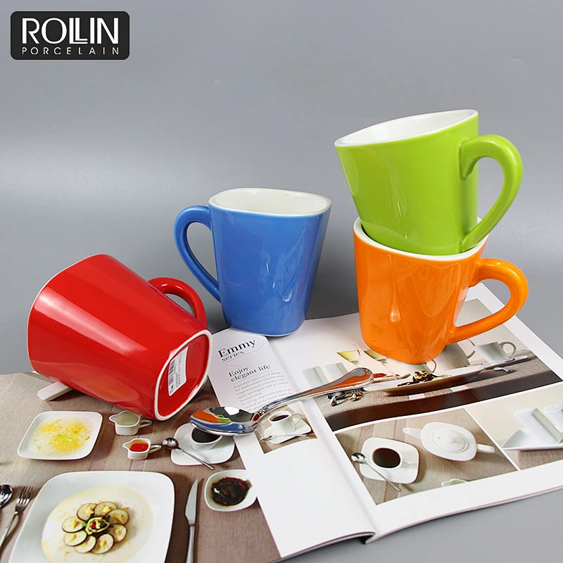 Hotel restaurant used ceramic porcelain COLOR coffee cup  wholesale mugs
