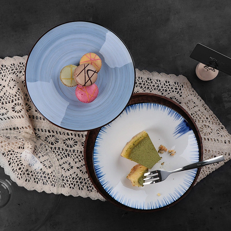 Wholesale color glazed ceramic porcelain restaurant kitchen dinner dishes plates