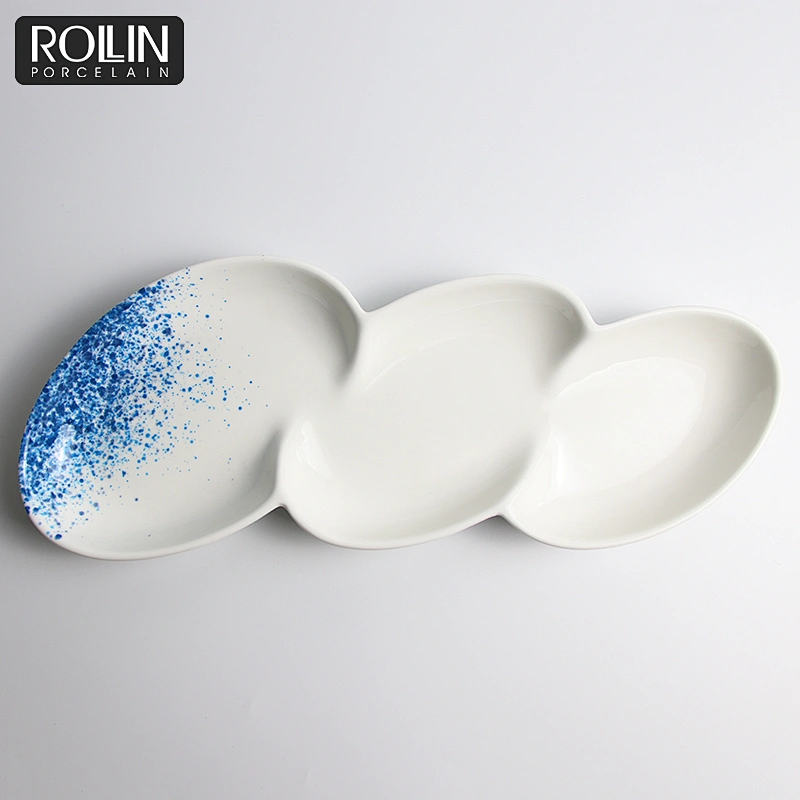 Blue Design Banquet Hall  Tableware Dinner Set Nordic Sea Tableware  Restaurant Porcelain Dinner Set