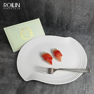Leaf shape dinner plate, new design porcelain plates