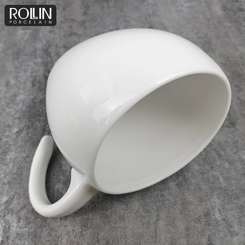 Special Design Chaozhou Cheap Peach Shape Coffee Mug Porcelain Ceramic Coffee Cup Saucer