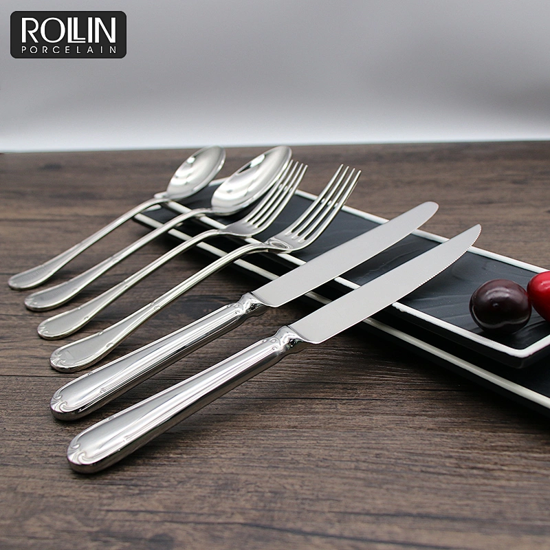 Restaurant Cheap Silver Flatware Set Dinner Spoons Forks and Knife Stainless Steel Cutlery