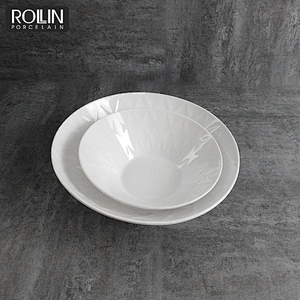 Hotel restaurant used food container porcelain ceramic different size soup bowl with figure