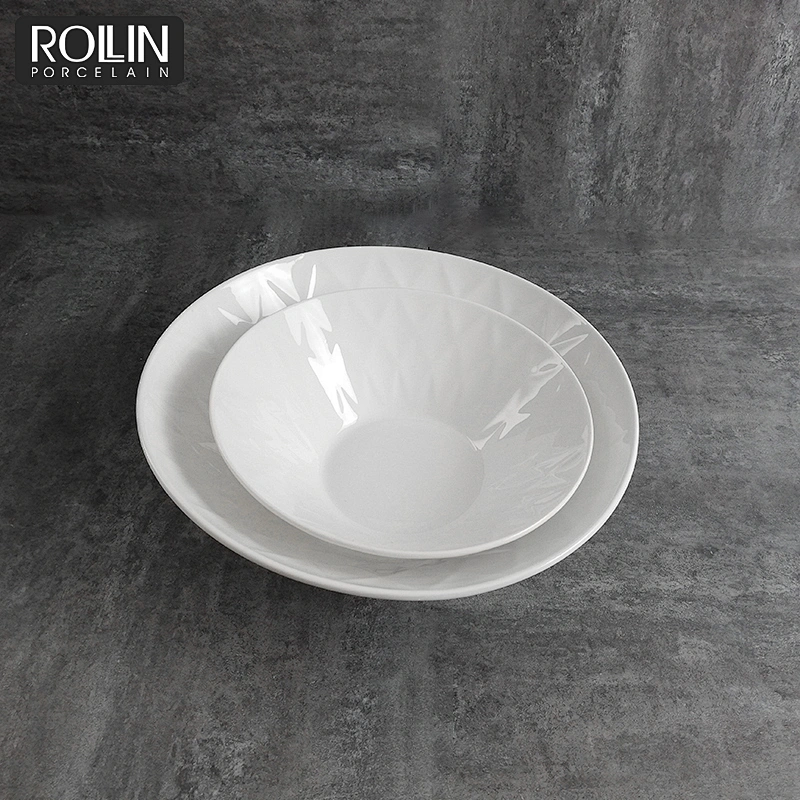 Hotel restaurant used food container porcelain ceramic different size soup bowl with figure