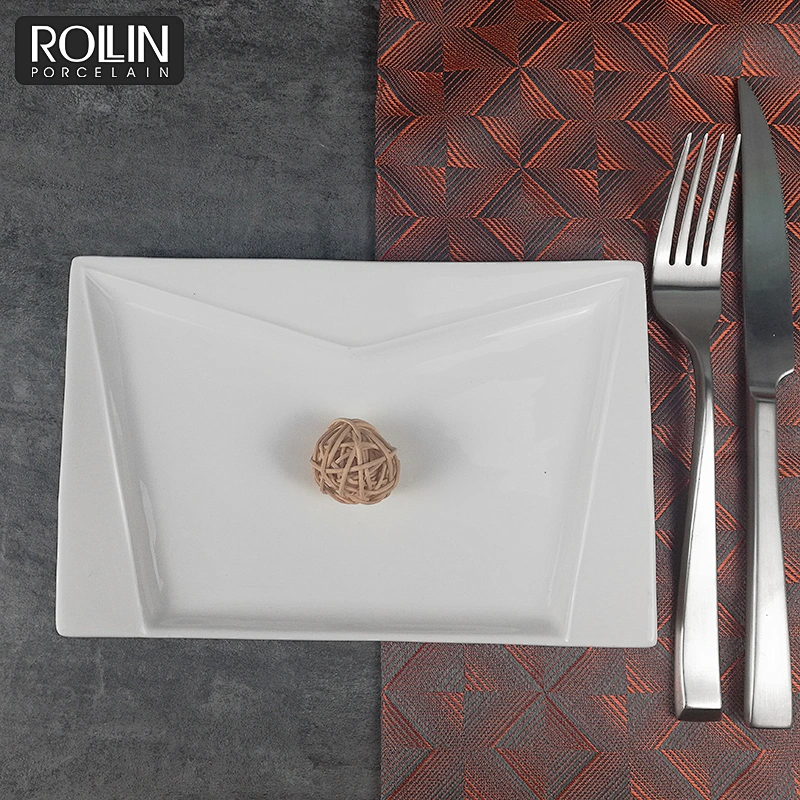 Custom size custom shape  white porcelain ceramic plates