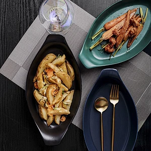 Wholesale Ceramic baking dish pans  rectangle Baking Tray Pasta Baking Tray