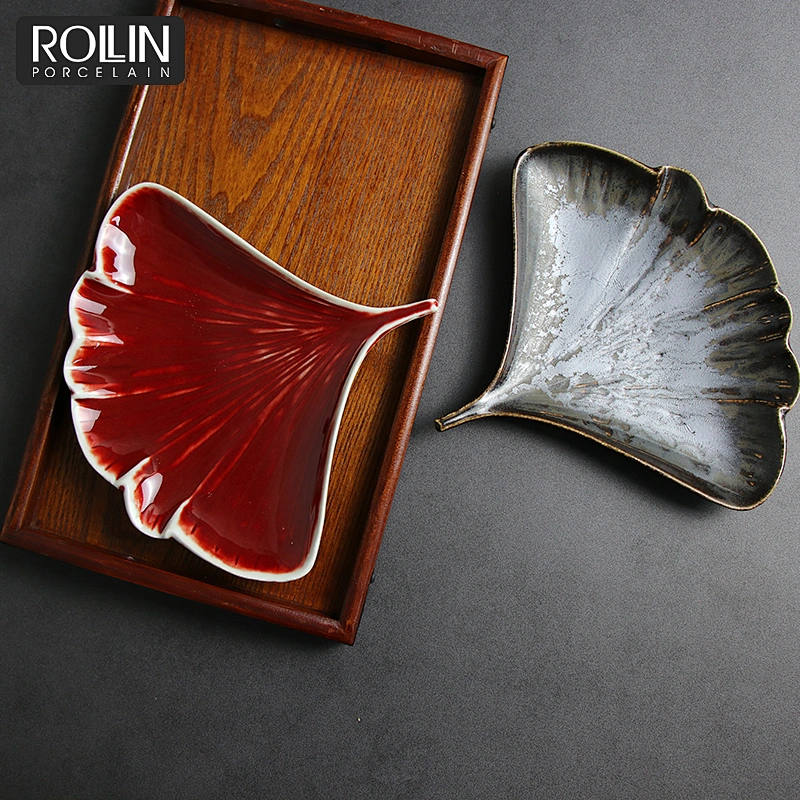 Leaf Shape dish Porcelain Dishes Glazed dessert Dishes