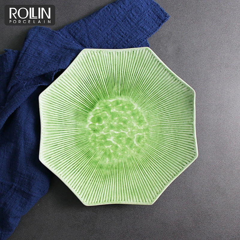 Japanese Plate Glaze Porcelain Plates Colorful Plates
