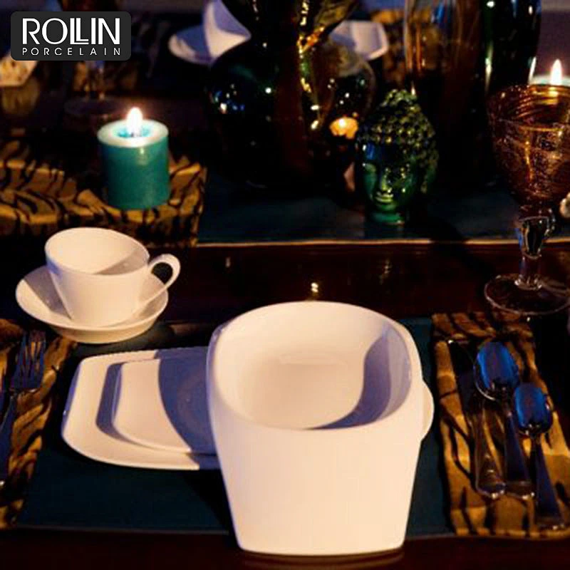 Rectangular Soup Plate ceramic plates for 4-5 star Hotel and Restaurant