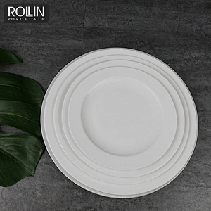 Wholesale good quality restaurant buffet dinner plate white hotel porcelain plates