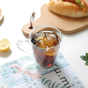 2020 hot selling  elegant reusable double wall glass coffee cup
