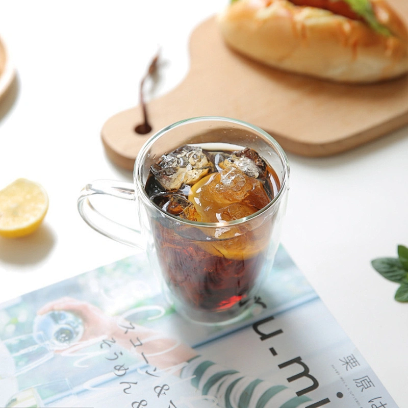 2020 hot selling  elegant reusable double wall glass coffee cup