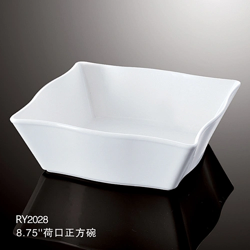 Chinese square white  porcelain ceramic soup bowl noodle bowl  dessert bowl