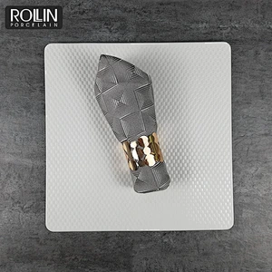 Wholesale different size square flat plates porcelain restaurant hotel square plate