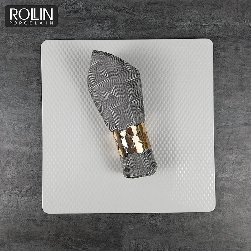 Wholesale different size square flat plates porcelain restaurant hotel square plate
