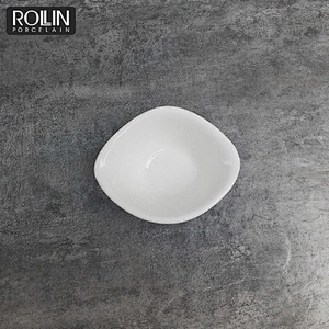 Hotel white porcelain dinnerware oval small porcelain dish relish dish