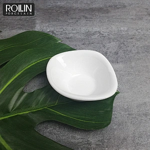 Hotel white porcelain dinnerware oval small porcelain dish relish dish