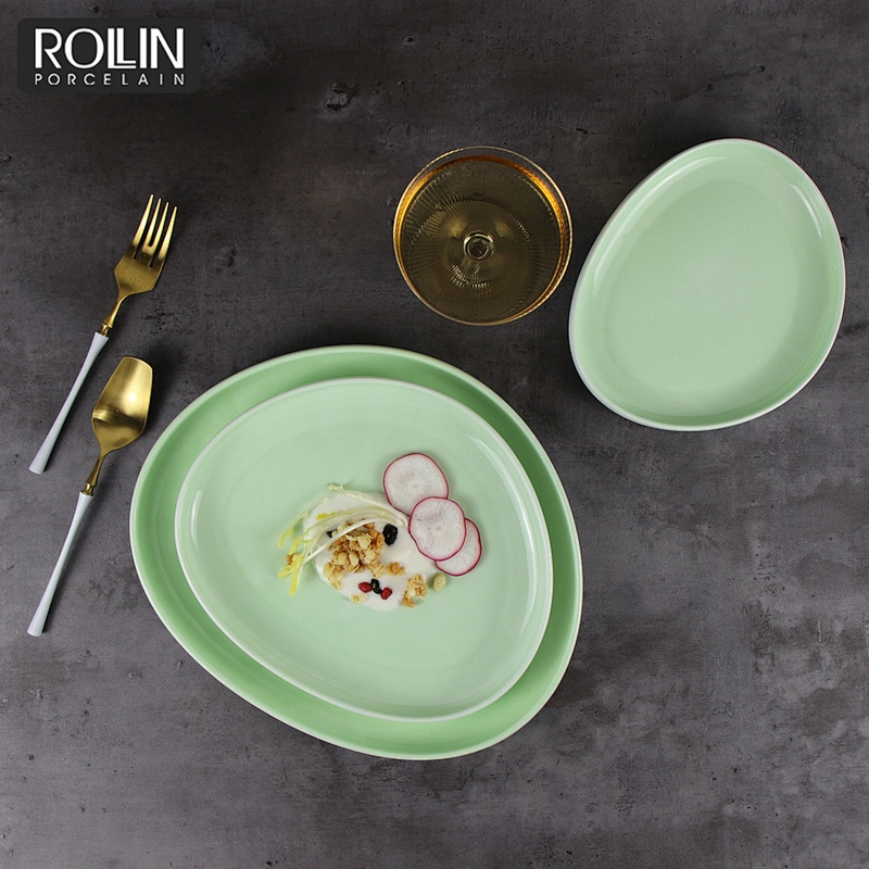 New Design Porcelain Dish Color Dish Dinner Plates for Hotel and Restaurant