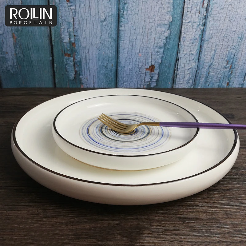 China Porcelain Tableware Round Ceramic Dinnerware Modern Plates