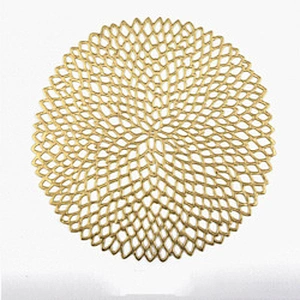 Mats & Pads Hot Sale Washable Placemats Hollow Round Table mats round pvc placemats