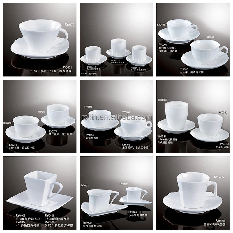 Wholesale ceramic porcelain & stoneware coffee mug cup,cappuccino/espresso/cofee/tea drinking cups set,cafe cup and saucer set