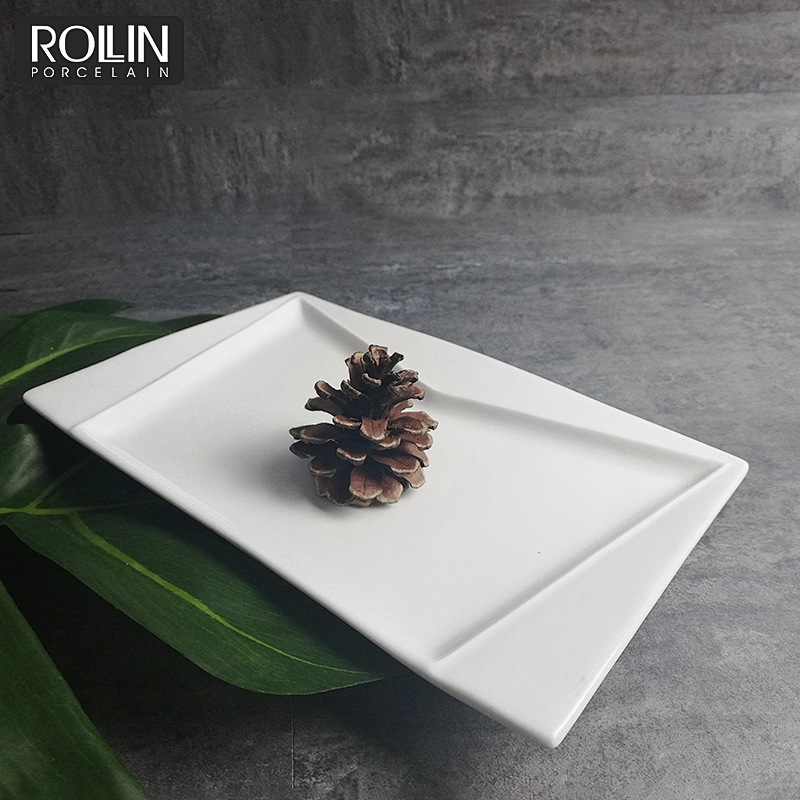 Custom size custom shape  white porcelain ceramic plates