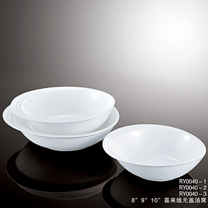 Wholesale high quality Salad Bowls  white ceramic soup bowl for Restaurants