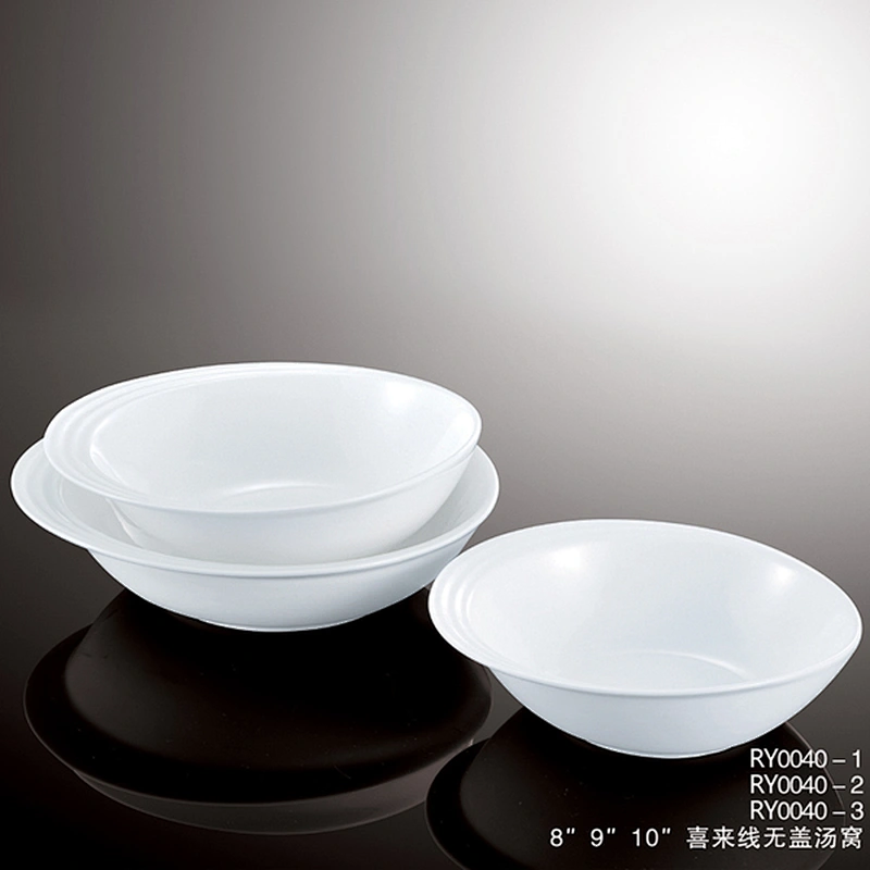 Wholesale high quality Salad Bowls  white ceramic soup bowl for Restaurants