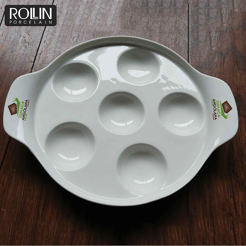 White Porcelain Escargot Serving Tray for Restaurant and home