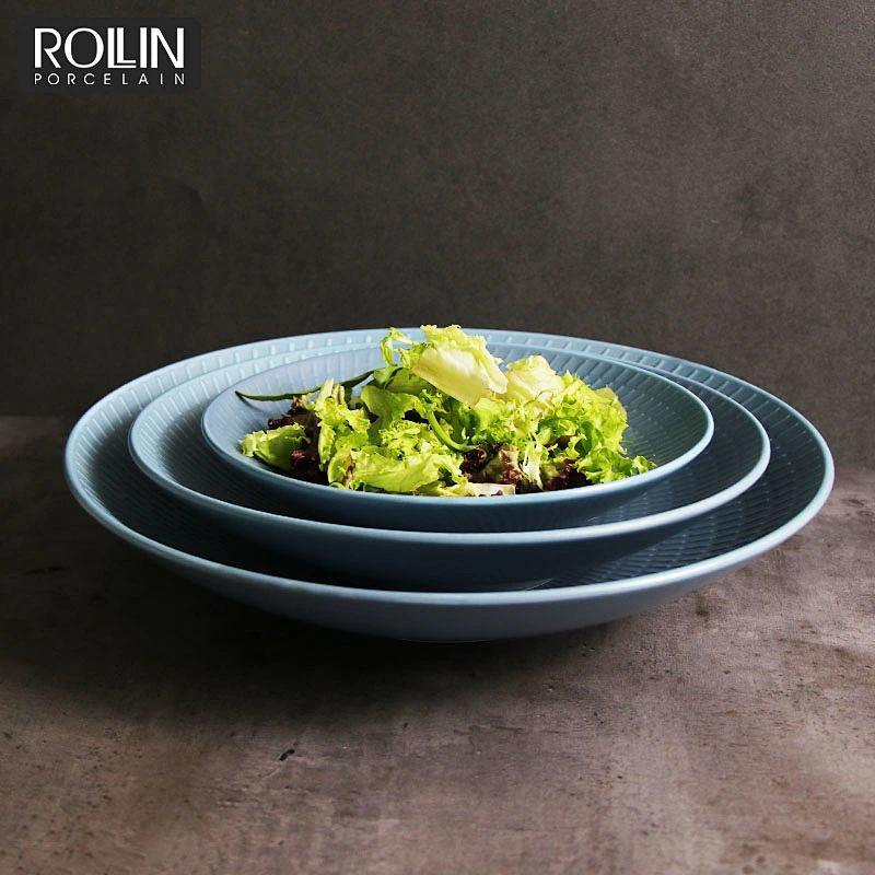 Glazed Dinnerware Porcelain Deep Plates Dinner Plates  for Restaurants