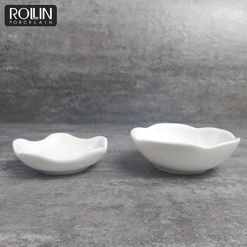 Hotel Teatime Dinnerware White Porcelain Serving Plum Blossom Shaped Dessert Snack Dish