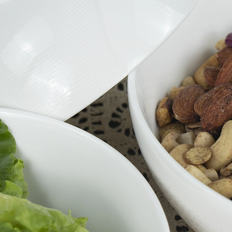 White Ceramic Cereal Bowls Round Ceramic White Porcelain Bowls Household Dinner Serving Salad Custard Soups Rice Bowl