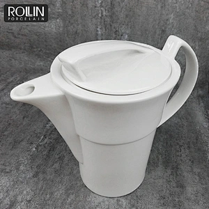 High quality dinnerware ceramic tea pots coffee table set white porcelain ceramic coffee pot