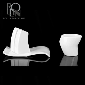 Hot sale coffee shop elegant design white porcelain ceramic flower tea cup coffee cup saucer