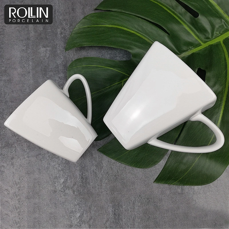 110ml square coffee cup&mug with saucer and customized logo
