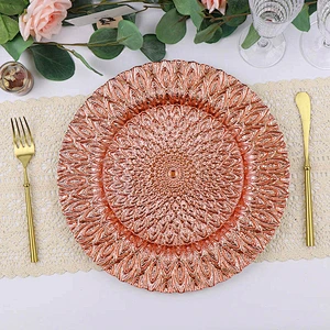 Wholesale fancy design wedding charger plates party fashion dinning tableware glass plates for reception event