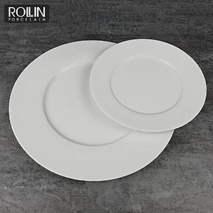 Chinese white color wholesale restaurant weddings banquet porcelain ceramic round  plates