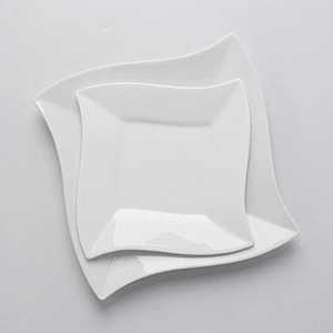 Custom Square porcelain moroccan plate food serving tray dinner plates ceramic serving plate