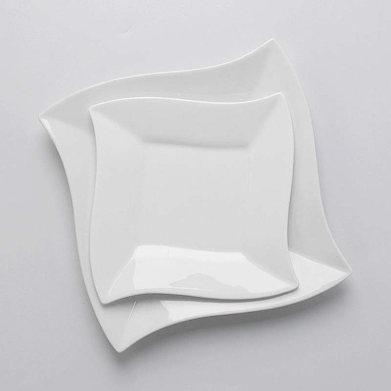 Custom Square porcelain moroccan plate food serving tray dinner plates ceramic serving plate