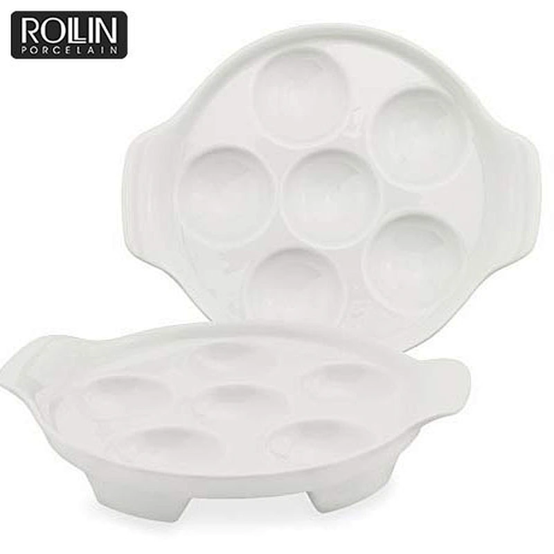 White Porcelain Escargot Serving Tray for Restaurant and home