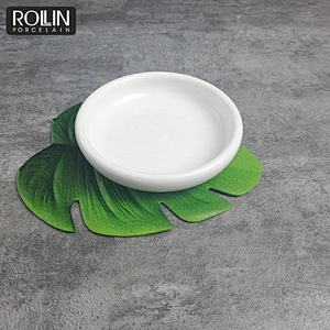 Hotel Restaurant Ceramic Porcelain Fine Bone China Small Round Thick Dinner Plates Sauce Dishes