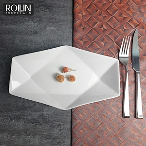 Hot sale hotel & restaurant  white porcelain Plate  8'' rectangle snack plates
