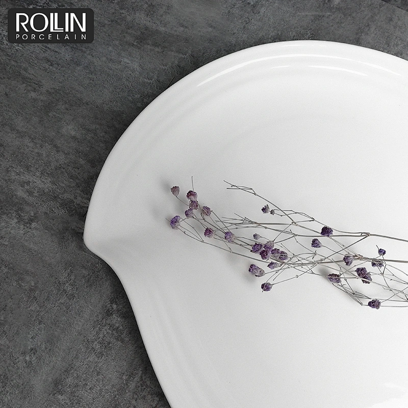 Leaf shape dinner plate, new design porcelain plates