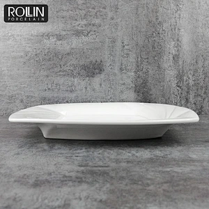 Wholesale custom size white porcelain square decorative dessert china plate square