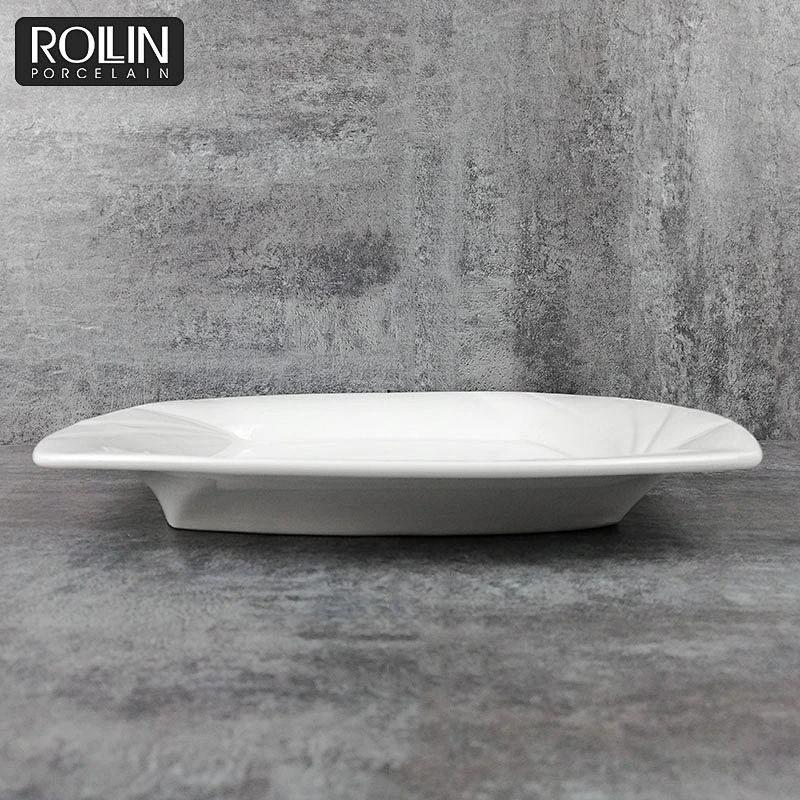 Wholesale custom size white porcelain square decorative dessert china plate square