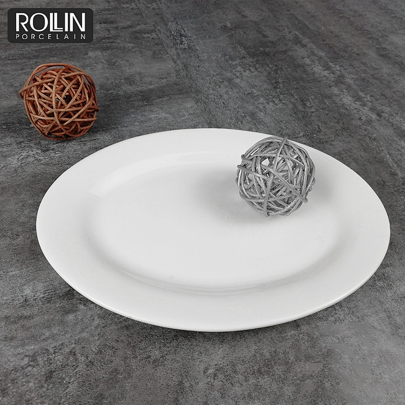High quality popular design ceramic porcelain fish oval dinner plates