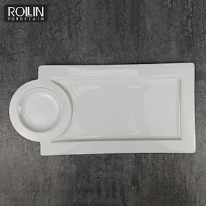 Wedding banquet used irregular shape ceramic cooking plate