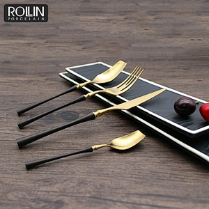 Hot Selling Black and Gold Color Cutlery for Hotel and Restaurant