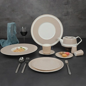 Good quality fine bone china dinner set Luxurious style ceramic dinner set