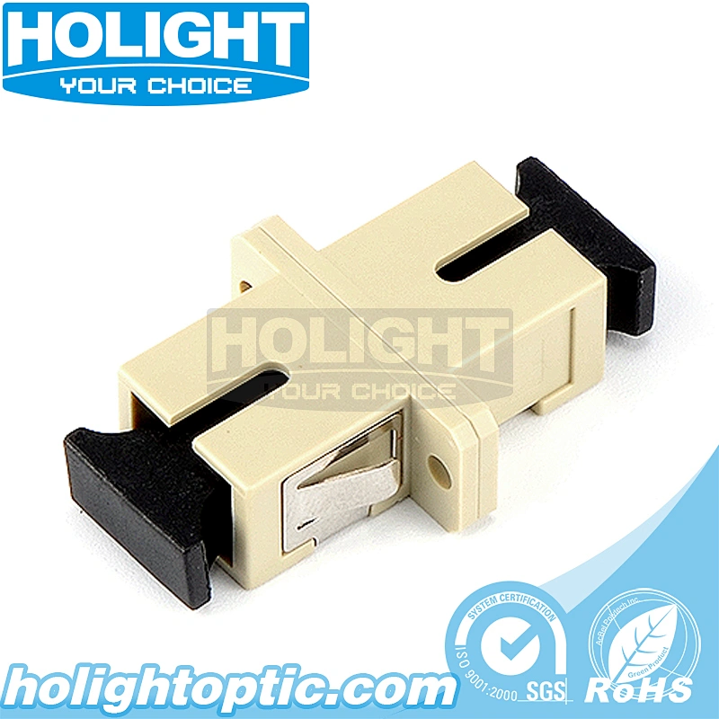 SC to SC Simplex Multimode Fiber Optic Adapter with Flange